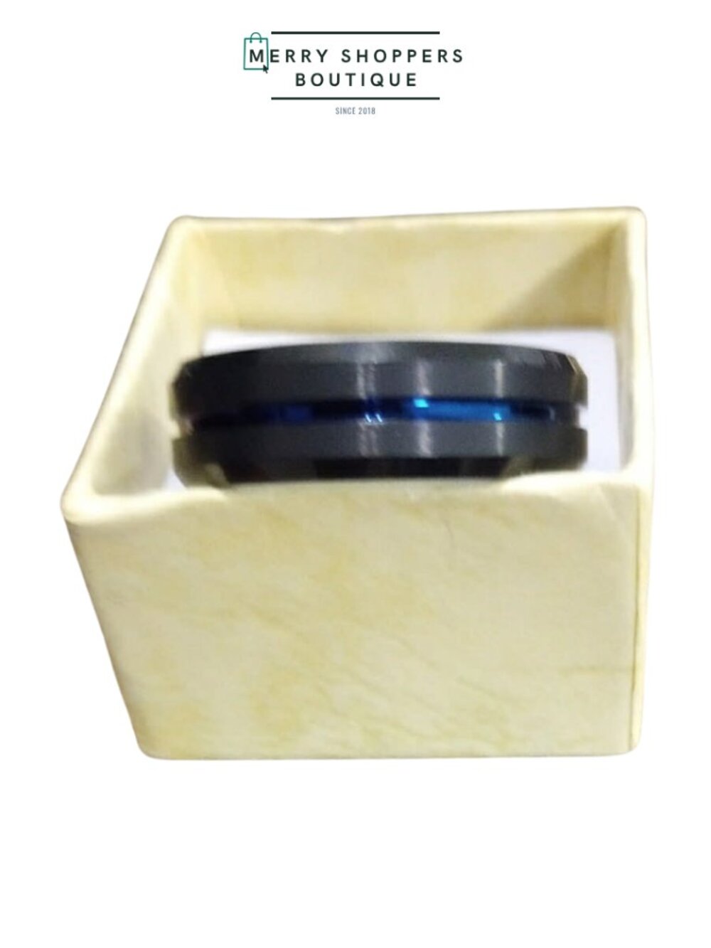 Blue Tungsten Carbide Ring